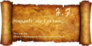 Hagymásy Fatima névjegykártya